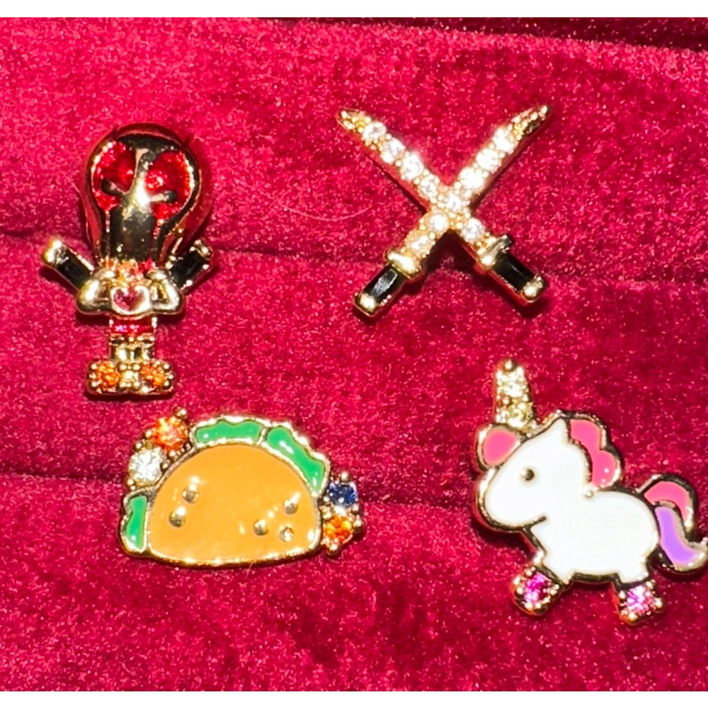 Gold Marvel Deadpool Stud Earrings